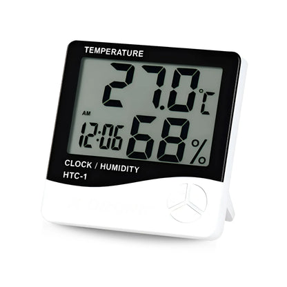 Termohigrômetro Digital Relógio Medidor de Umidade e Temperatura