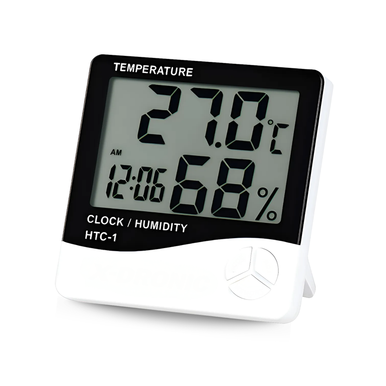 Termohigrômetro Digital Relógio Medidor de Umidade e Temperatura
