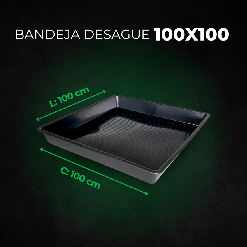 (100x100) Bandeja de Desague Plástico para Estufa Cultivo Indoor 100x100cm