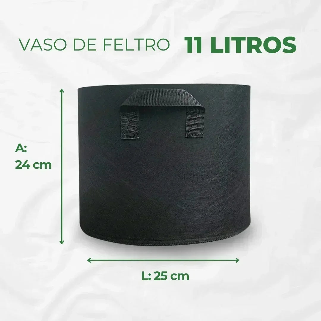 Kit 04un Vaso de Tecido Feltro 11L Redondo para Plantas Grow