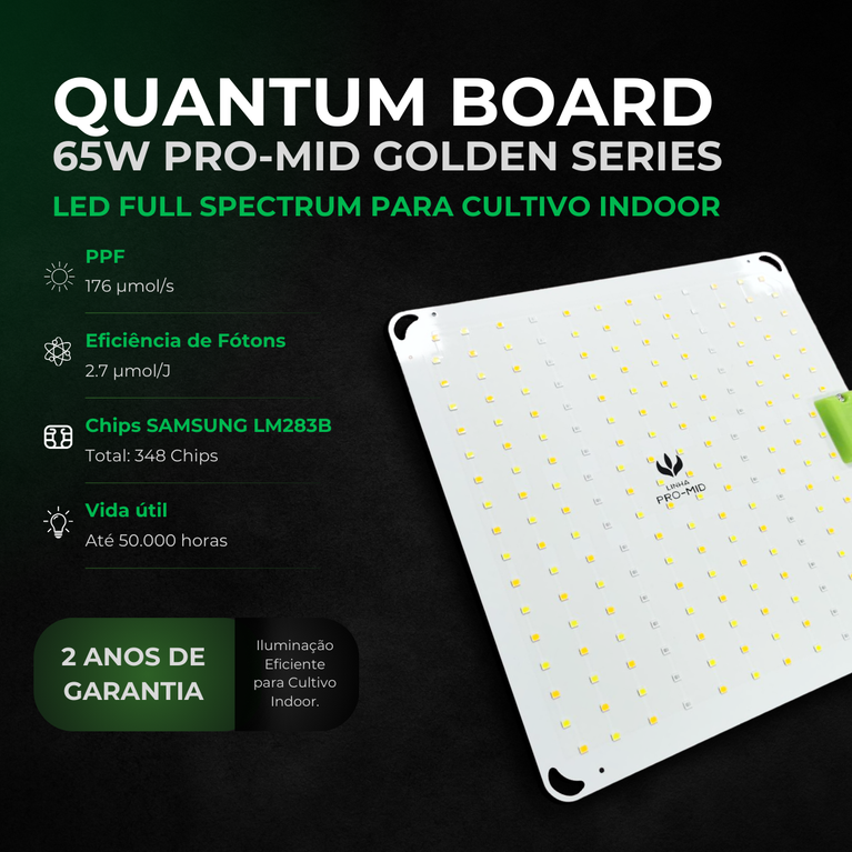 (65W) Painel de Led Quantum Board Pro-Mid 65W  / Chip Samsung LM283B + Deep RED 660nm
