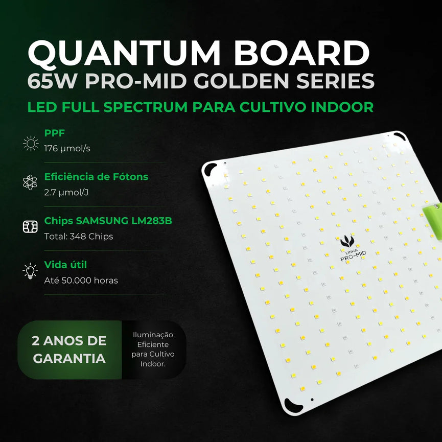 Painel de LED Quantum Board 65W com Chips Samsung LM283B - Cultivo Indoor