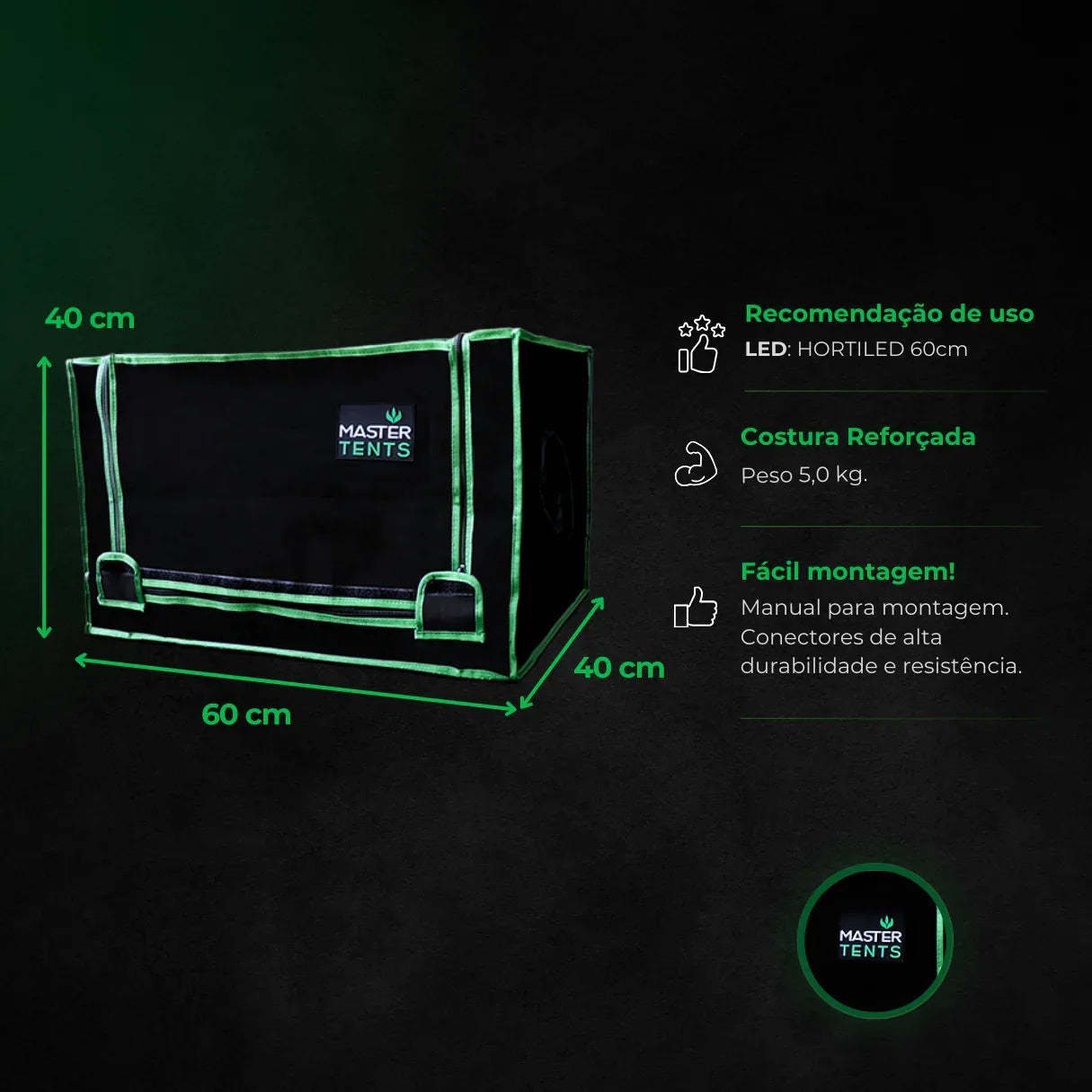 Kit de Cultivo Propagação Estufa 60x40x40 + Hortileds 20w + Bandeja Germinação para Mudas e Clones