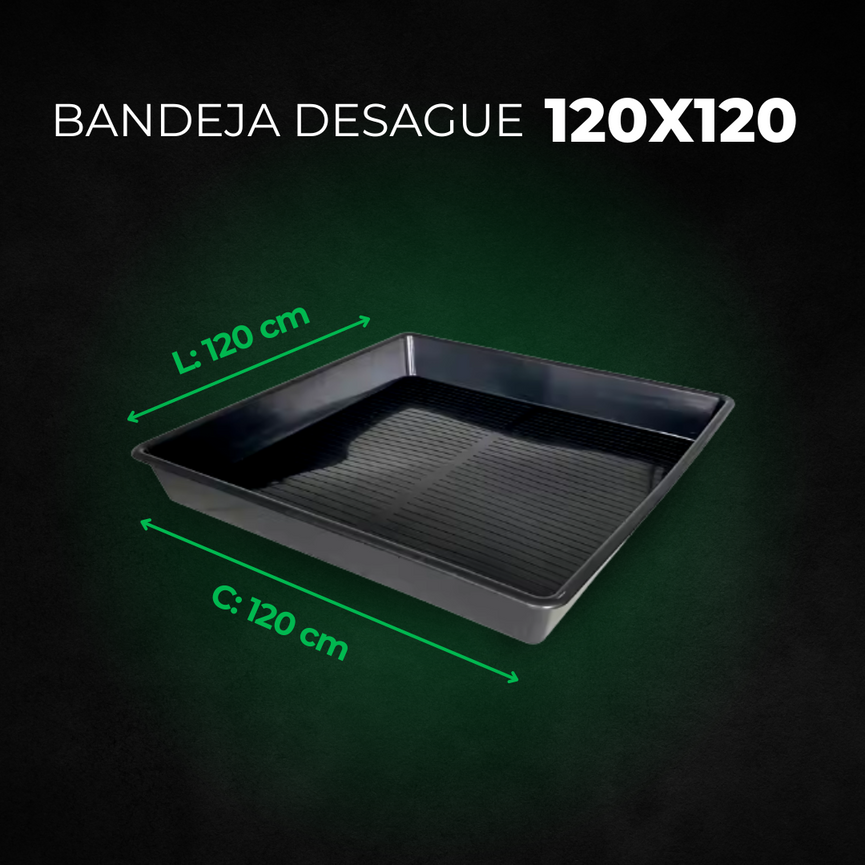 (120x120) Bandeja de Desague Plástico para Estufa Cultivo Indoor 120x120cm
