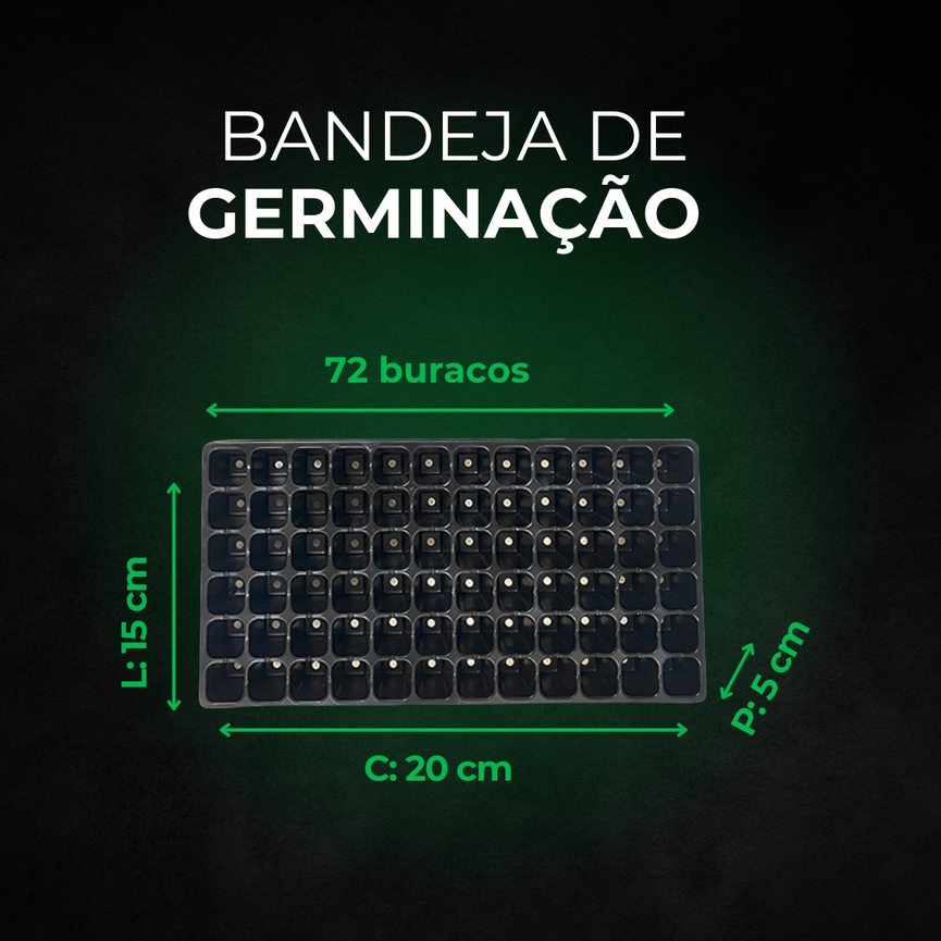 Bandeja para Germinação Clonagem 72 Células Cultivo Indoor