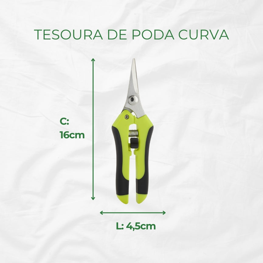 Tesoura Curva Profissional Poda Jardim Trimming - Cultivo Indoor Grow