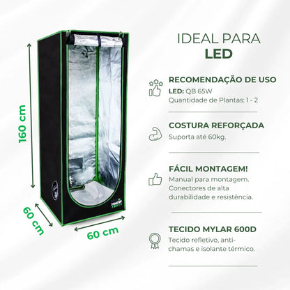Kit de Cultivo Estufa 60x60x160cm + LED Quantum Board 65W Samsung LM281B