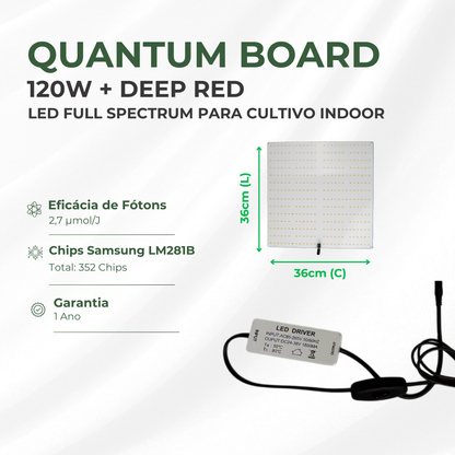 Quantum Board 120w Samsung LM281B Deep Red Cultivo Indoor - foto 2