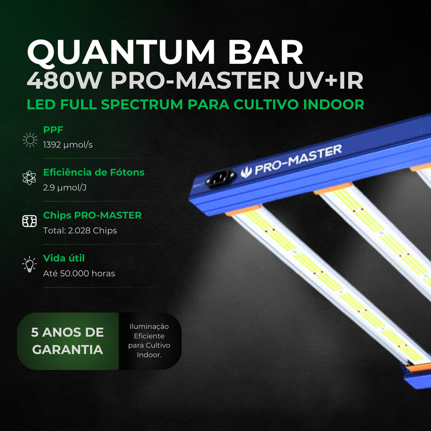 Kit de Cultivo Estufa Tenda 100x100x200 + Quantum Barra Qb 480W PRO-MASTER