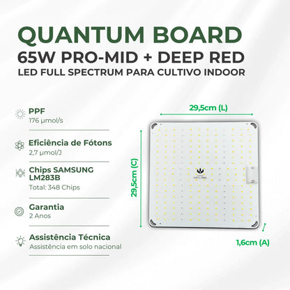 Kit Cultivo Grow Completo Estufa 60x60x160cm + LED Qb 65W Samsung LM283B + Exaustor Turbo 100MM Preto + Filtro 100mm 380m³