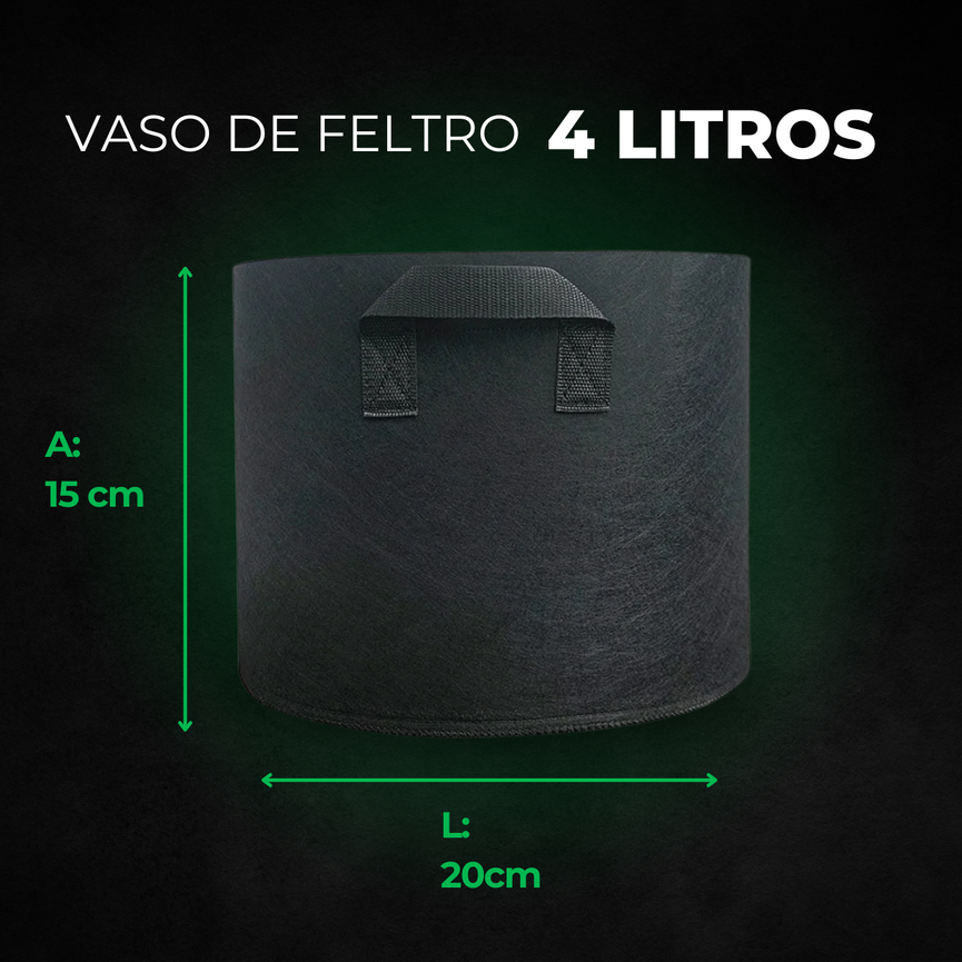 Vaso de Feltro para Cultivo 4L