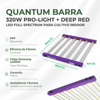 Kit Cultivo Grow Completo Estufa 100x100x200cm + LED Qb 320W Samsung LM301H + Exaustor Turbo 125MM Preto + Filtro 125mm 580m³