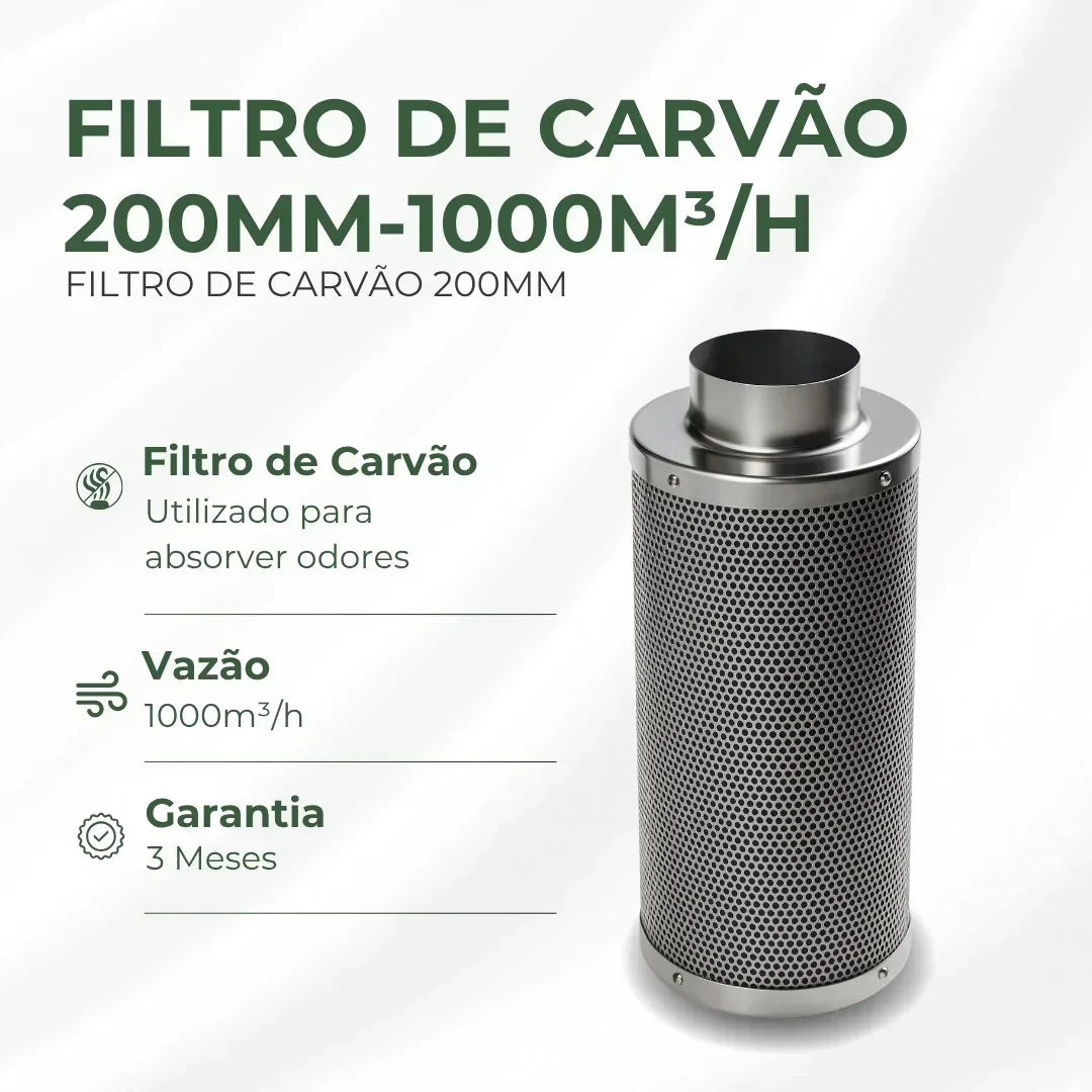 Kit Cultivo Grow Completo Estufa 150x150x200cm + LED Quantum Bar 720W Samsung LM301H + Exaustor Turbo 200MM Preto + Filtro 200mm 1000m³