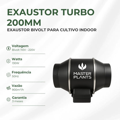 Kit Cultivo Grow Completo Estufa 150x150x200cm + LED Quantum Bar 720W Samsung LM301H + Exaustor Turbo 200MM Preto + Filtro 200mm 1000m³