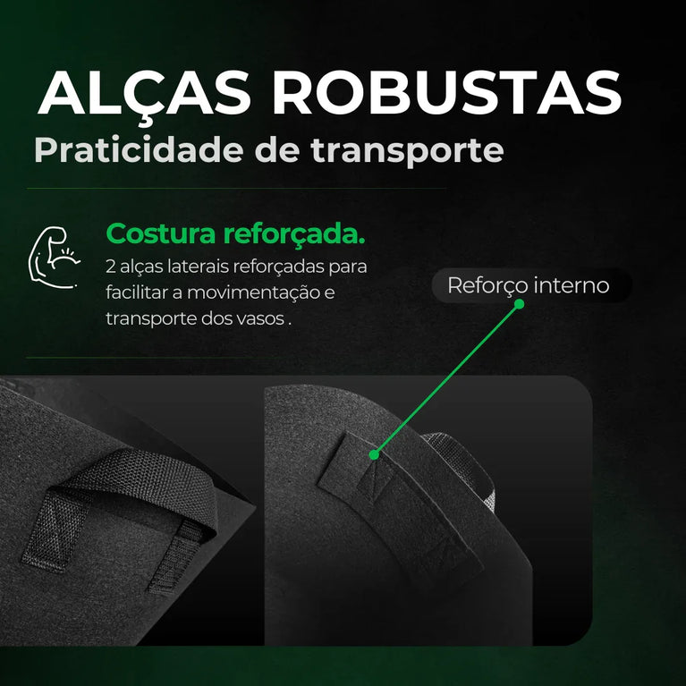Vaso de Tecido Feltro 4L Redondo para Plantas Grow