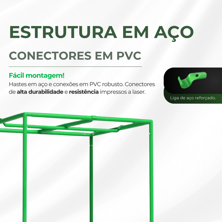 Estufa 120x120x200cm Tenda Grow para Cultivo Indoor Tecido Mylar Refletivo