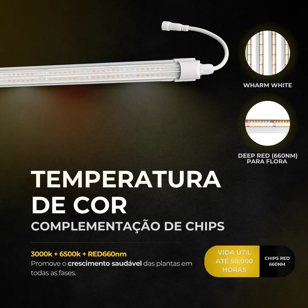 Luminária Led 20W 60cm Master Plants Hortiled Warm White
