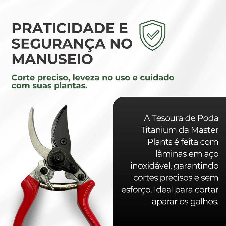 Tesoura de Titânio para Poda Galhos Jardim - Cultivo Indoor Grow