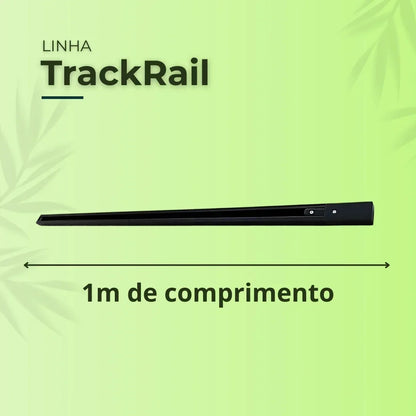 Trilho Eletrificado Preto Sobrepor 1m Alumínio Iluminação Spots