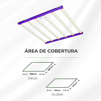 Kit 02un Painel de LED Quantum Barra 720W com Chips Samsung LM301H - Cultivo Indoor