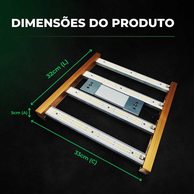 (120W) Painel de Led Master Plants Quantum Barra PRO-MID 120W / Chip Samsung LM283B + Deep RED 660nm