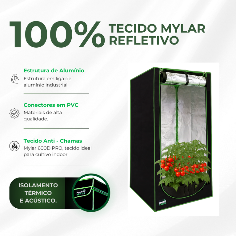 Estufa 150x150x200cm para Cultivo Indoor Master Tents U Mylar 600D