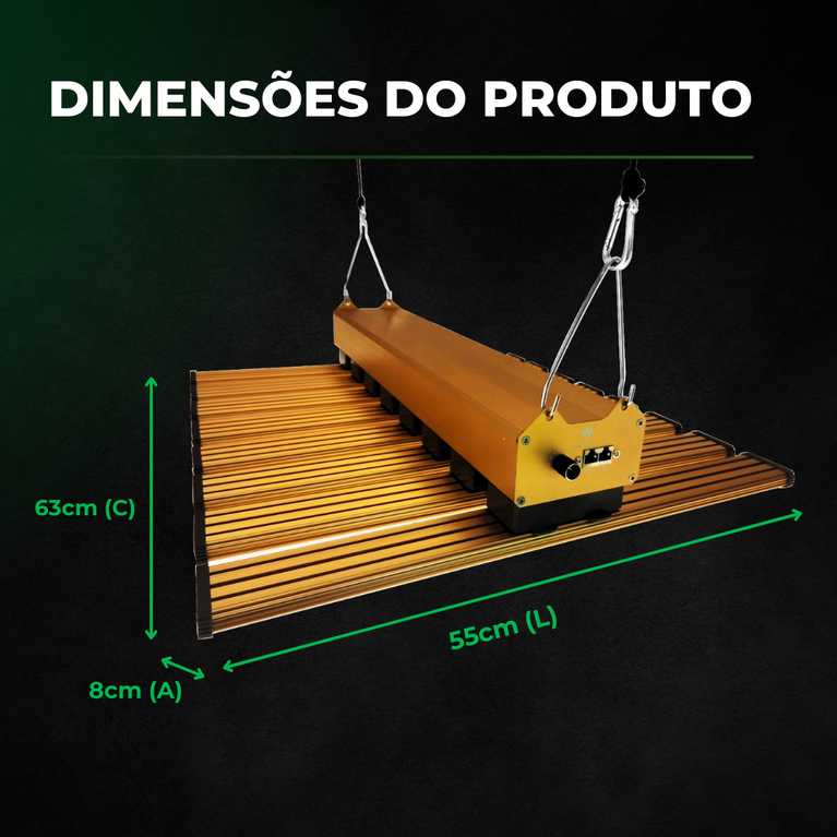 (480W) Painel de Led Quantum Bar PRO-MID GOLDEN 480W Chip Samsung LM283B + Deep RED 660nm