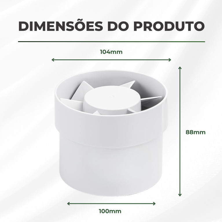 Exaustor Bivolt 100mm Cultivo Indoor Estufa Grow 12w Branco