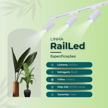 Luminária para Jardim Vertical Rail Led 3000K 36° 30W