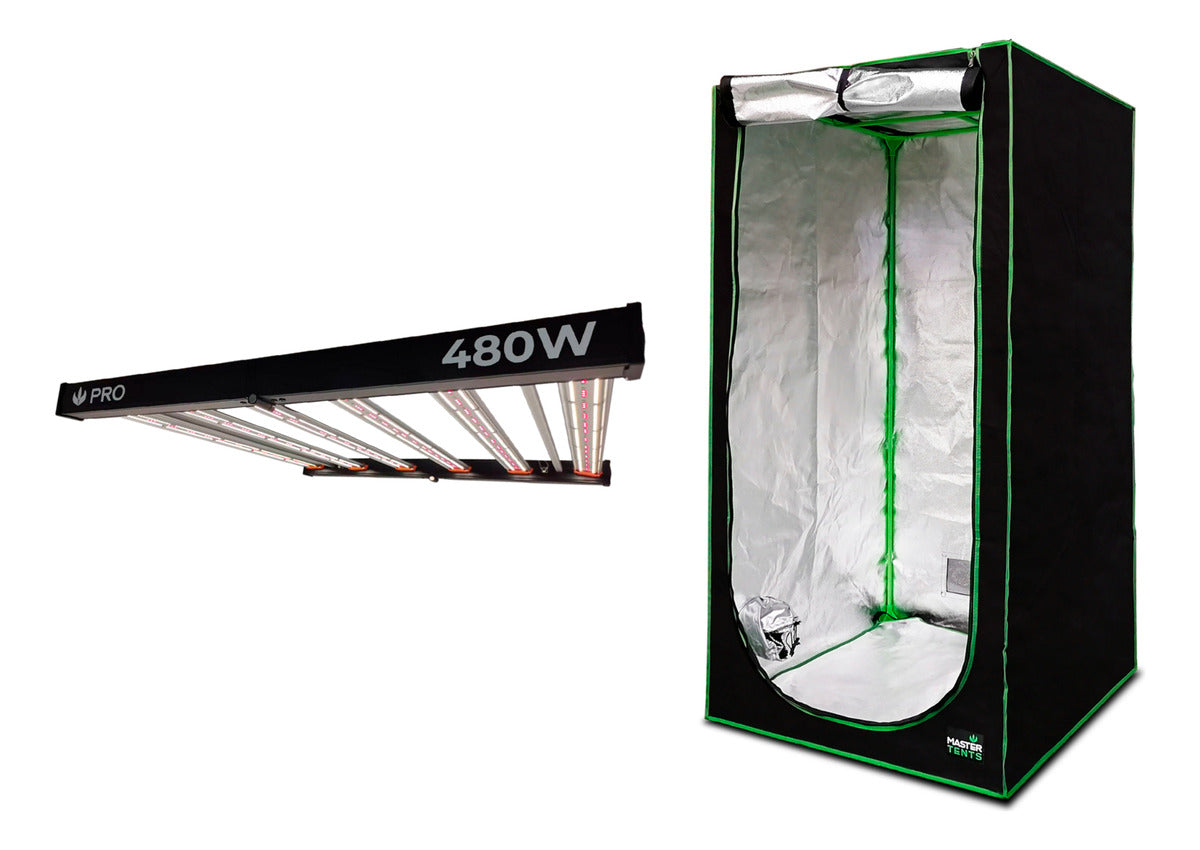 Kit de Cultivo Estufa Tenda 100x100x200 + Quantum Barra Qb 480W PRO LM301H EVO