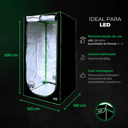 Kit de Cultivo Estufa Tenda 150x150x200 + Quantum Barra Qb 720W Samsung LM301H