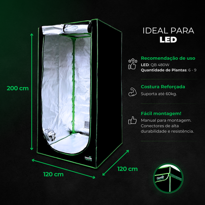 Kit de Cultivo Estufa Tenda 120x120x200 + Quantum Barra Qb 480W Samsung LM283B+