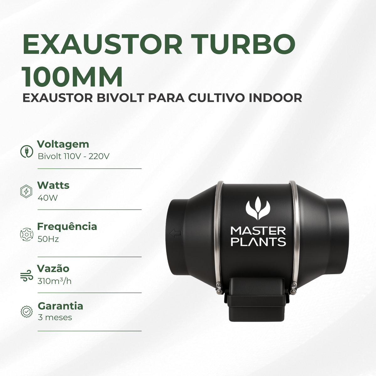 Kit Cultivo Grow Completo Tenda 40x40x120 + Quantum Board 65w LM301H EVO + Exaustor Turbo 100MM
