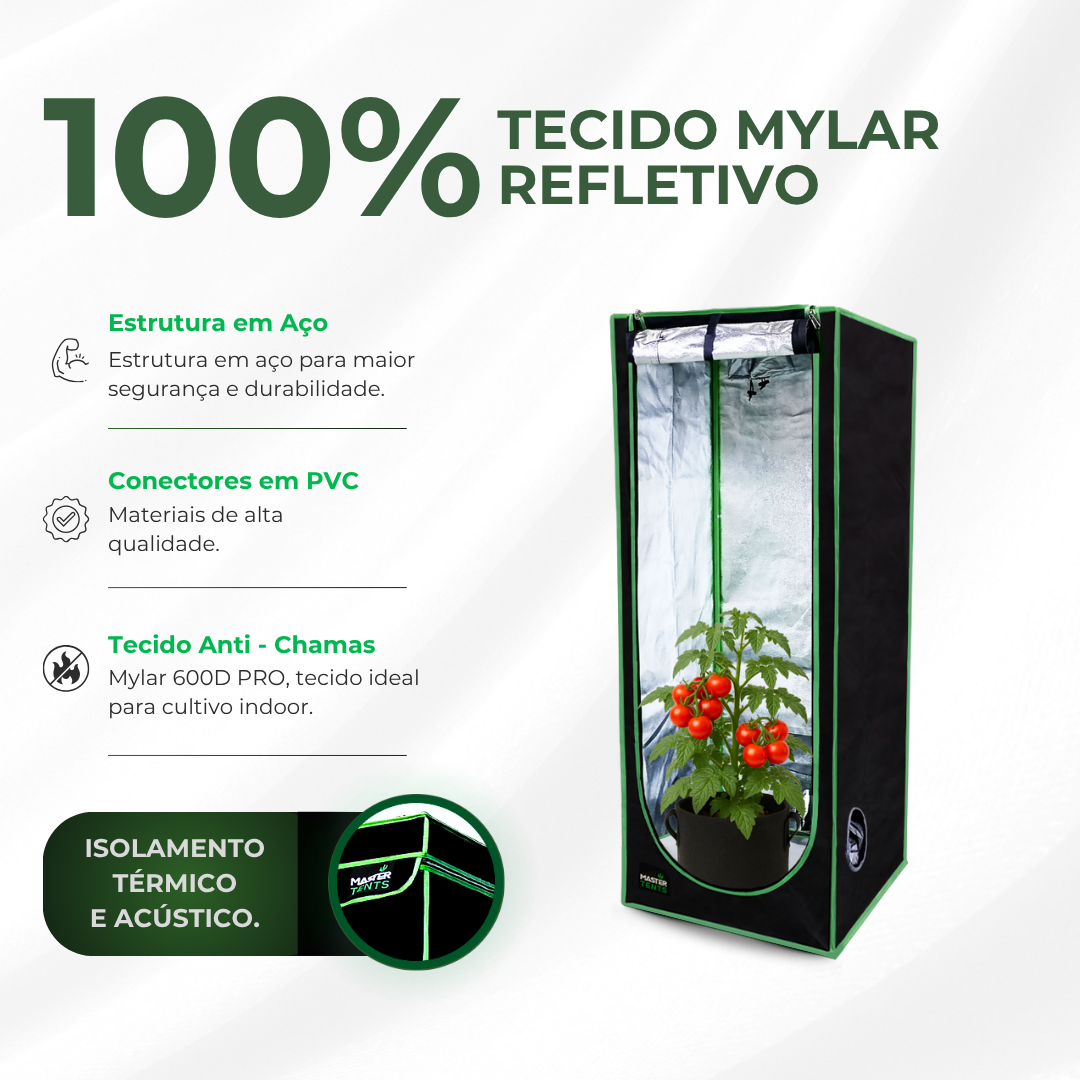 Kit Cultivo Grow Completo Tenda 40x40x120 + Quantum Board 65w LM301H EVO + Exaustor Turbo 100MM