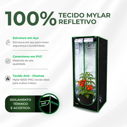 Kit Cultivo Grow Completo Tenda 60x60x160 + Quantum Board 65w LM283B + Exaustor Simples 100MM
