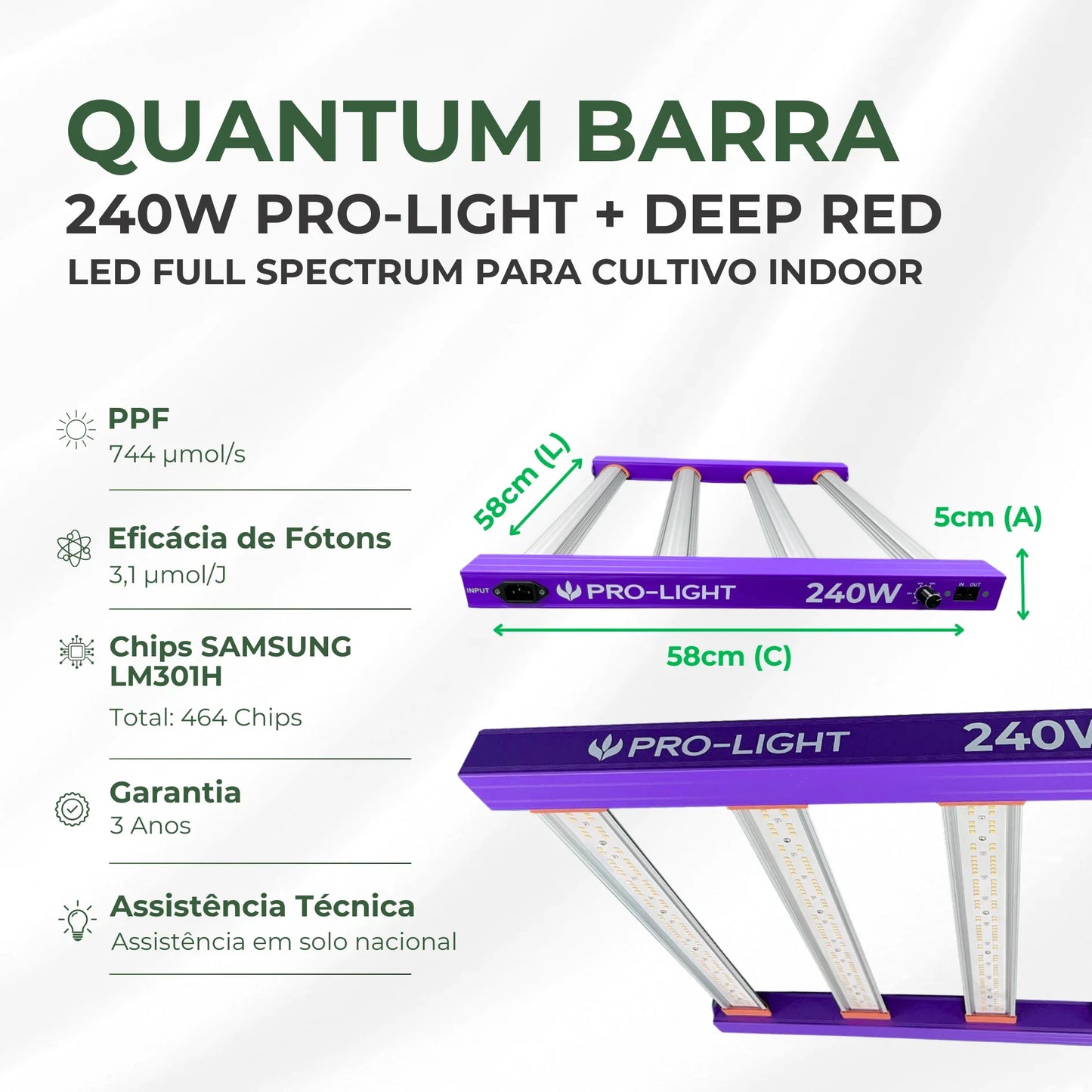 Kit Cultivo Grow Completo Estufa 80x80x180cm + LED Qb 240W Samsung LM301H + Exaustor Turbo 100MM Preto + Filtro 100mm 300m³ + Acessórios