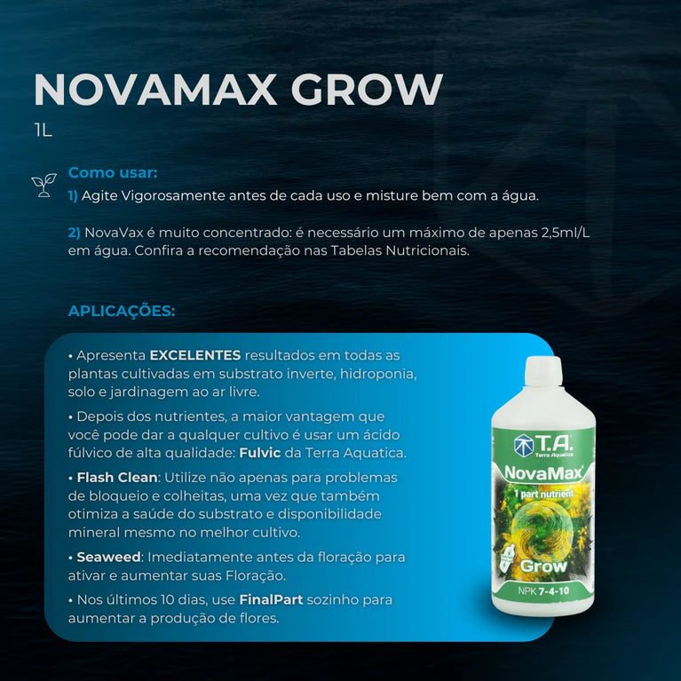 Fertilizante Terra Aquatica NovaMax Grow