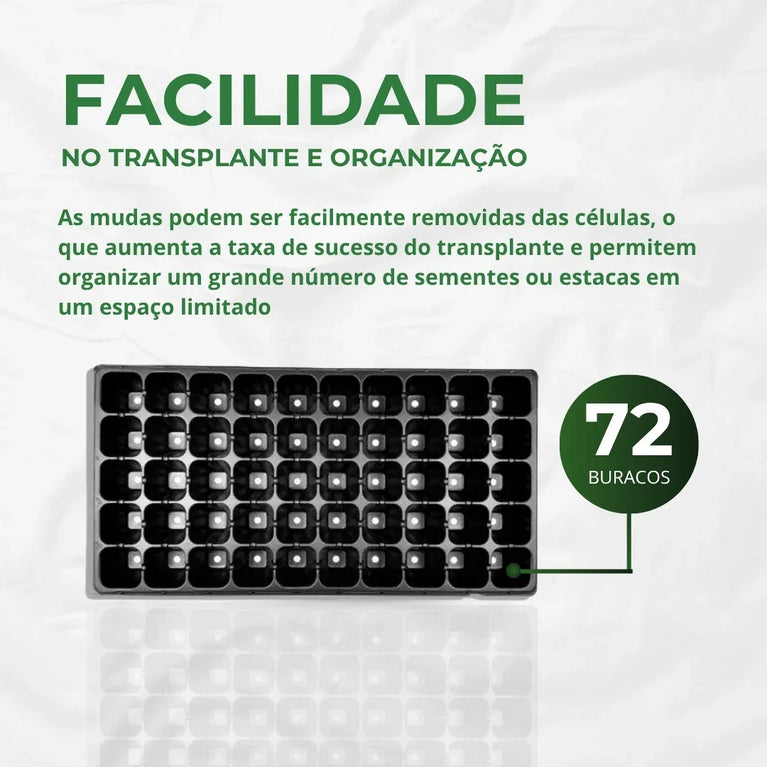 Bandeja para Germinação Clonagem 72 Células Cultivo Indoor
