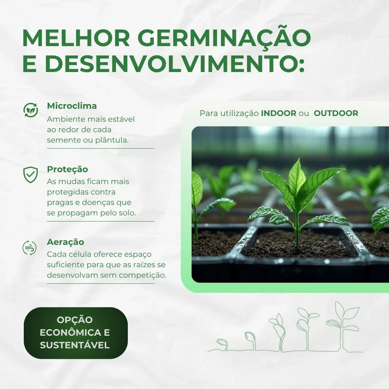 Bandeja para Germinação Clonagem 72 Células Cultivo Indoor
