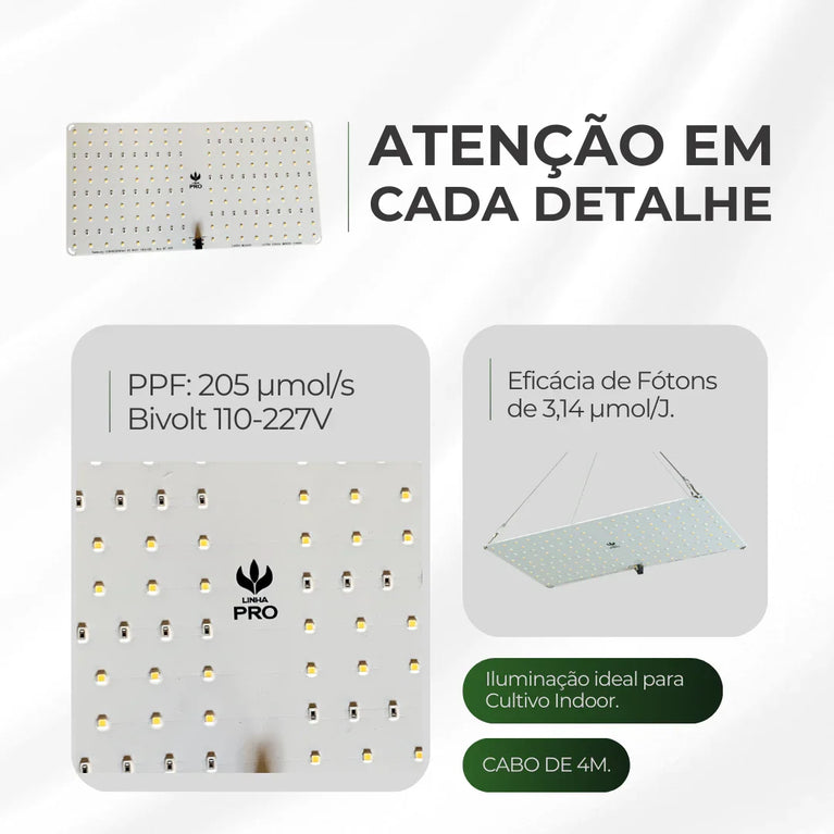 Painel de Led 65W Quantum Board PRO Chips Samsung LM301H EVO - Cultivo Indoor