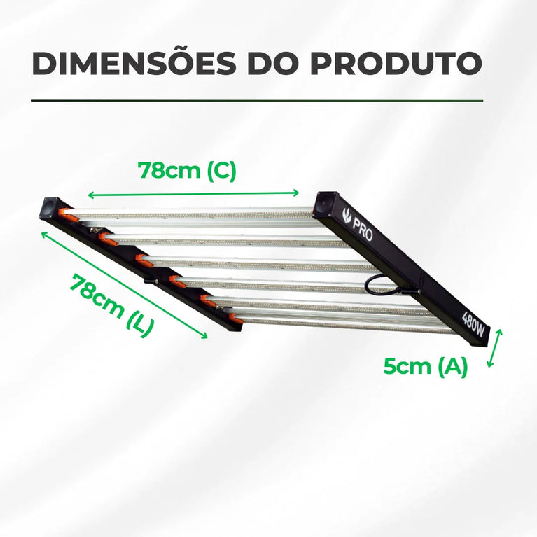 Painel de Led 480W Quantum Bar PRO Chips Samsung LM301H EVO - Cultivo Indoor