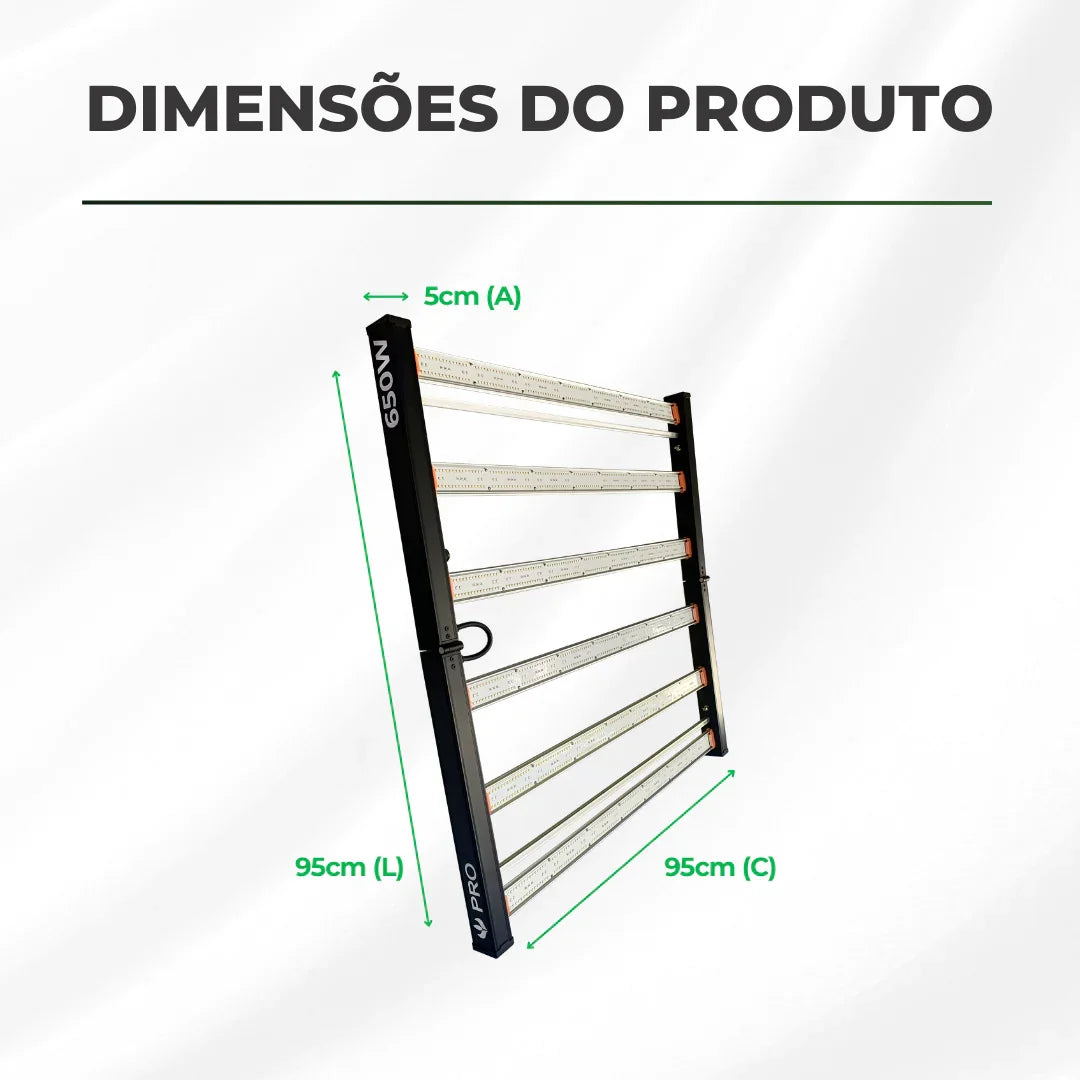 Painel de Led 650W Quantum Bar PRO Chips Samsung LM301H EVO - Cultivo Indoor