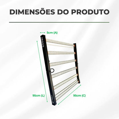Painel de Led 650W Quantum Bar PRO Chips Samsung LM301H EVO - Cultivo Indoor