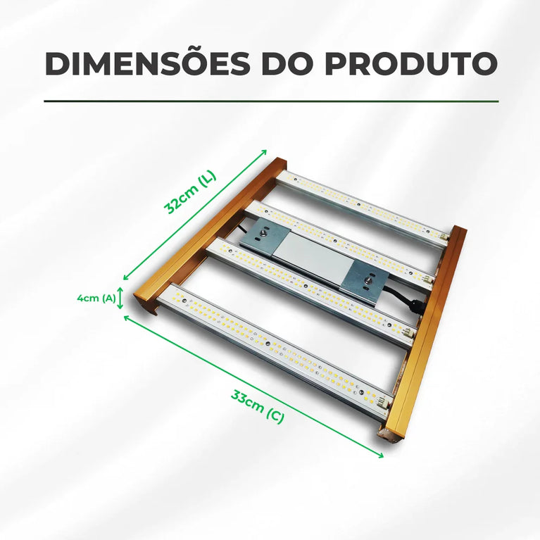 Painel de LED Quantum Barra 120W PRO-MID Chips Samsung LM283B - Cultivo Indoor
