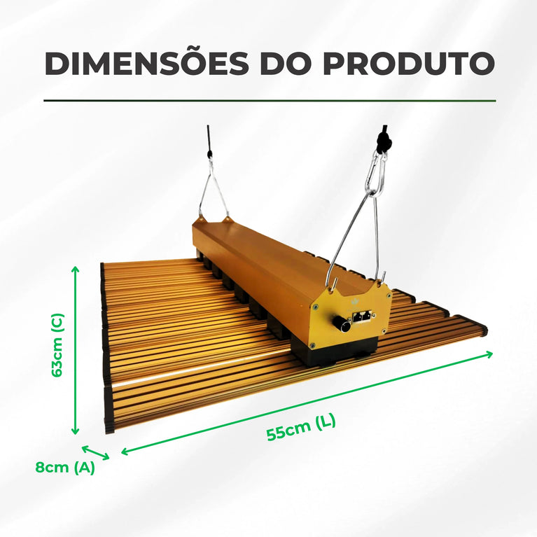 (480W) Painel de Led Quantum Bar PRO-MID GOLDEN 480W Chip Samsung LM283B + Deep RED 660nm
