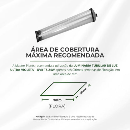 (24W) Luminária Tubular Master Plants em Alumínio UVB T5 24W com Lâmpada Ultravioleta 310nm