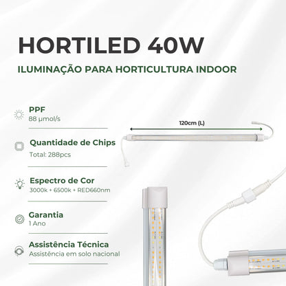 Luminária Led 40W 120cm Master Plants Hortiled Warm White