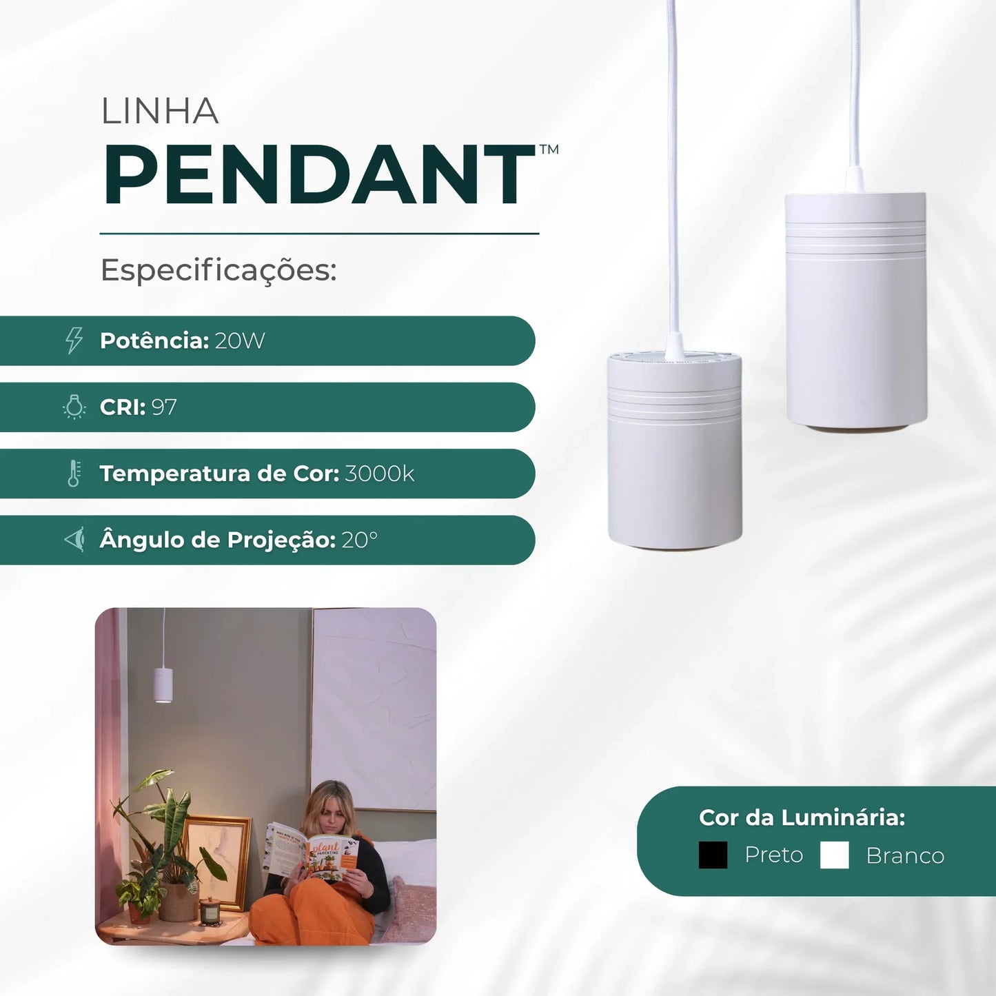 Luminária Led Paisagismo Master Plants Pendant 3000K 20° 20W