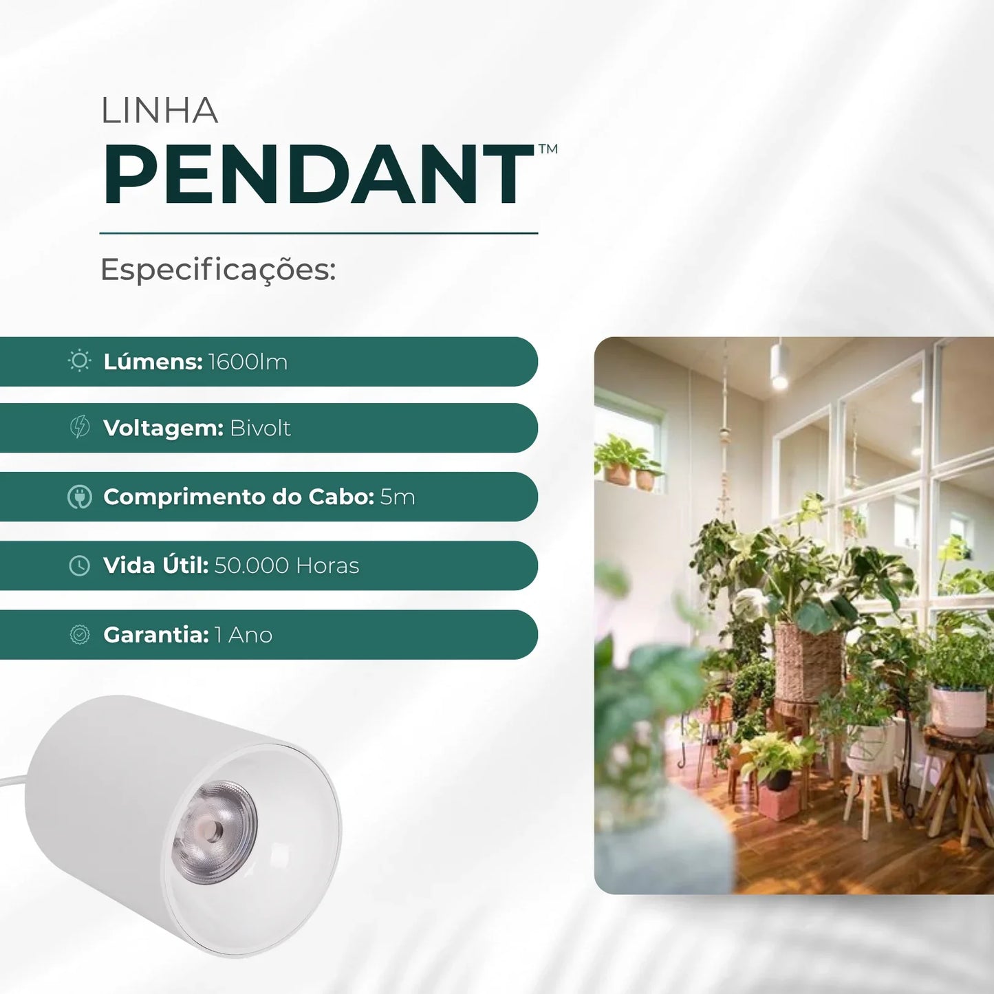 Luminária Led Paisagismo Master Plants Pendant 3000K 20° 30W