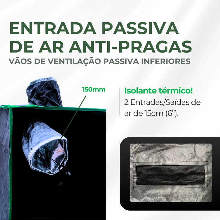 Estufa 60x60x160cm Tenda Grow para Cultivo Indoor Tecido Mylar Refletivo